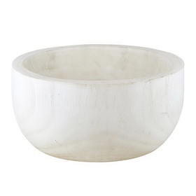 Santa Barbara Design Studio J2489 Paulownia Wood Large Bowl - White
