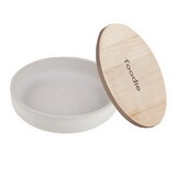 Tablesugar J2492 Light Grey Cement Serving Bowl with Wood Lid