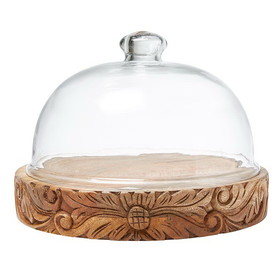 Christian Brands J2522 Glass Dome with Carved Base - Large
