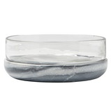 Christian Brands J2526 Grey Marble and Glass Bowl