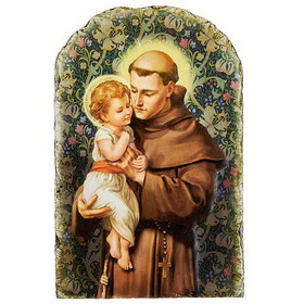 Avalon Gallery J5551 St Anthony And Child Arch Tile Plaque