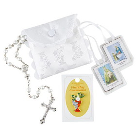 Creed J5602 First Communion Kit Glass Rosary Girl