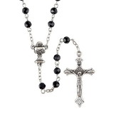 Creed J5607 First Communion Black Glass First Communion Rosary