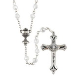 Creed J5612 Tin Cut First Communion Rosary Crystal