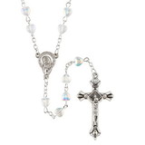 Creed J5644 Crystal Glass Beads Heart Shape Rosary