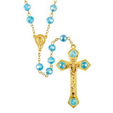 Creed J5661 Four Evangelist Rosary With Aqua Beads