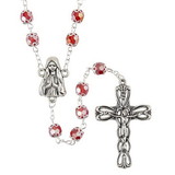 Creed J5924 Double Capped Ruby Bead Rosaries