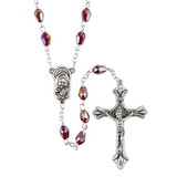 Creed J5936 Tears Of Mary Rosary With Garnet Beads