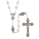 Creed J5945 Rosebud Our Father Bead Pink Rosary
