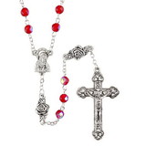 Creed J5946 Rosebud Our Father Bead Ruby Rosary