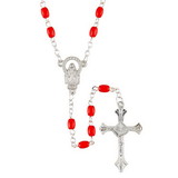 Creed J5948 Pray Rosary Red Beads Sacred Heart