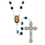 Creed J5956 Enamel Saint Benedict Rosary Jet Beads