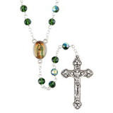 Creed J5958 Enamel Our Lady Of Guadalupe Rosary Green Beads