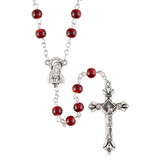 Creed J5964 Ruby Marble Bead Rosary