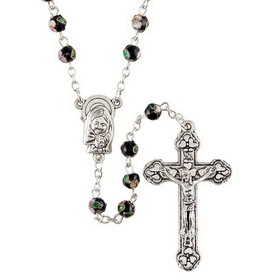 Creed J5967 Black Cloisonne Bead Rosary