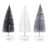 Santa Barbara Design Studio J6218 Face to Face Holiday Bottle Brush Tree Set - Tree Tops Glisten