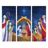 Celebration Banners J6574 Let us Adore Him Nativity X-Stand Banner Set - Set of 3