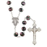 Creed J7355 Hand Painted Rosary - Black