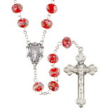 Creed J7356 Hand Painted Rosary - Ruby