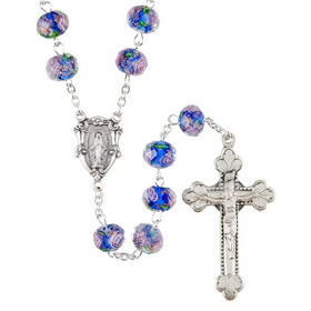 Creed J7357 Hand Painted Rosary - Sapphire