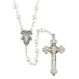 Creed J7434 Mother Of Pearl Rosary - White
