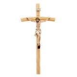 Jeweled Cross Jeweled Cross Val Gardena Wood Crucifix with Hand Painted Corpus