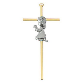 Jeweled Cross JC-1057-E 7" Baby Girl Cross