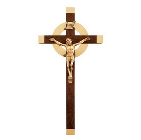 Jeweled Cross JC-1739-K 12" Walnut Cross