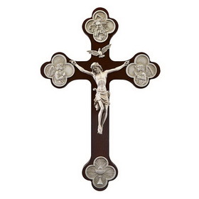 Jeweled Cross JC-2006-E Trinity Crucifix with Budded Cross