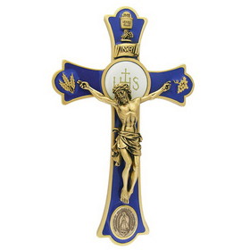 Jeweled Cross JC-3239-L Our Lady of Guadalupe Holy Mass Crucifix