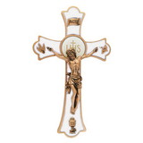 Jeweled Cross Jeweled Cross Holy Mass Crucifix - White