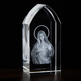 Jeweled Cross JC-4407 Immaculate Heart Etched Glass