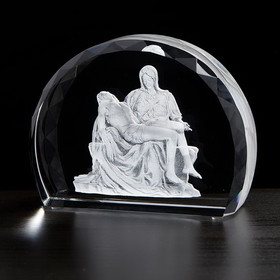 Jeweled Cross JC-4427 Pieta Etched Glass