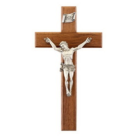 Jeweled Cross Jeweled Cross 8" Walnut Crucifix