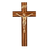 Jeweled Cross Jeweled Cross Walnut Crucifix with Inlay