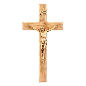 Jeweled Cross JC-637-K 6-1/4" Oak Crucifix