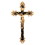 Jeweled Cross JC-7117-L Crucifix with Floral Design - Golden Brown