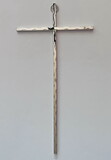 Jeweled Cross JC-865-H Cross - Hammered Silver