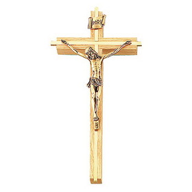 Jeweled Cross JC-8935-K Oak Crucifix with Inlay