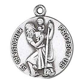 Jeweled Cross St. Christopher Medal