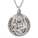 Jeweled Cross JC-9457/MCB St. Philomena Medal on Cord