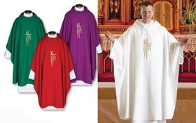 RJ Toomey JC556 Monastic Chasuble Set of 4 Assorted Colors