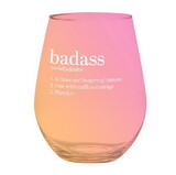 Slant Collections K1580FRN Jumbo Stemless Wine Glass - Badass