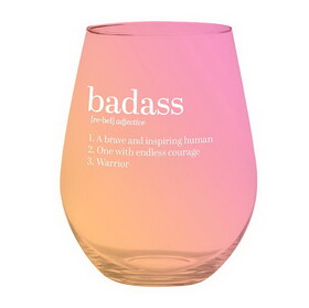 Slant Collections K1580FRN Jumbo Stemless Wine Glass - Badass