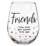 Drinkware L1028 Stemless Wine Glass - Friends, Wine