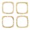 Tablesugar L5704 Square Brass Napkin Rings Set of 4