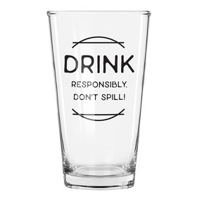Drinkware L6171 Don't Spill Pint Glass