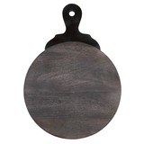 Tablesugar L6463 Wood Board with Carved Marble Handle - Black