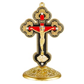 Jeweled Cross L6629 Ornate Gold Standing Crucifix