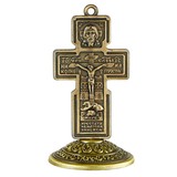 Jeweled Cross L6631 Standing Brass Crucifix